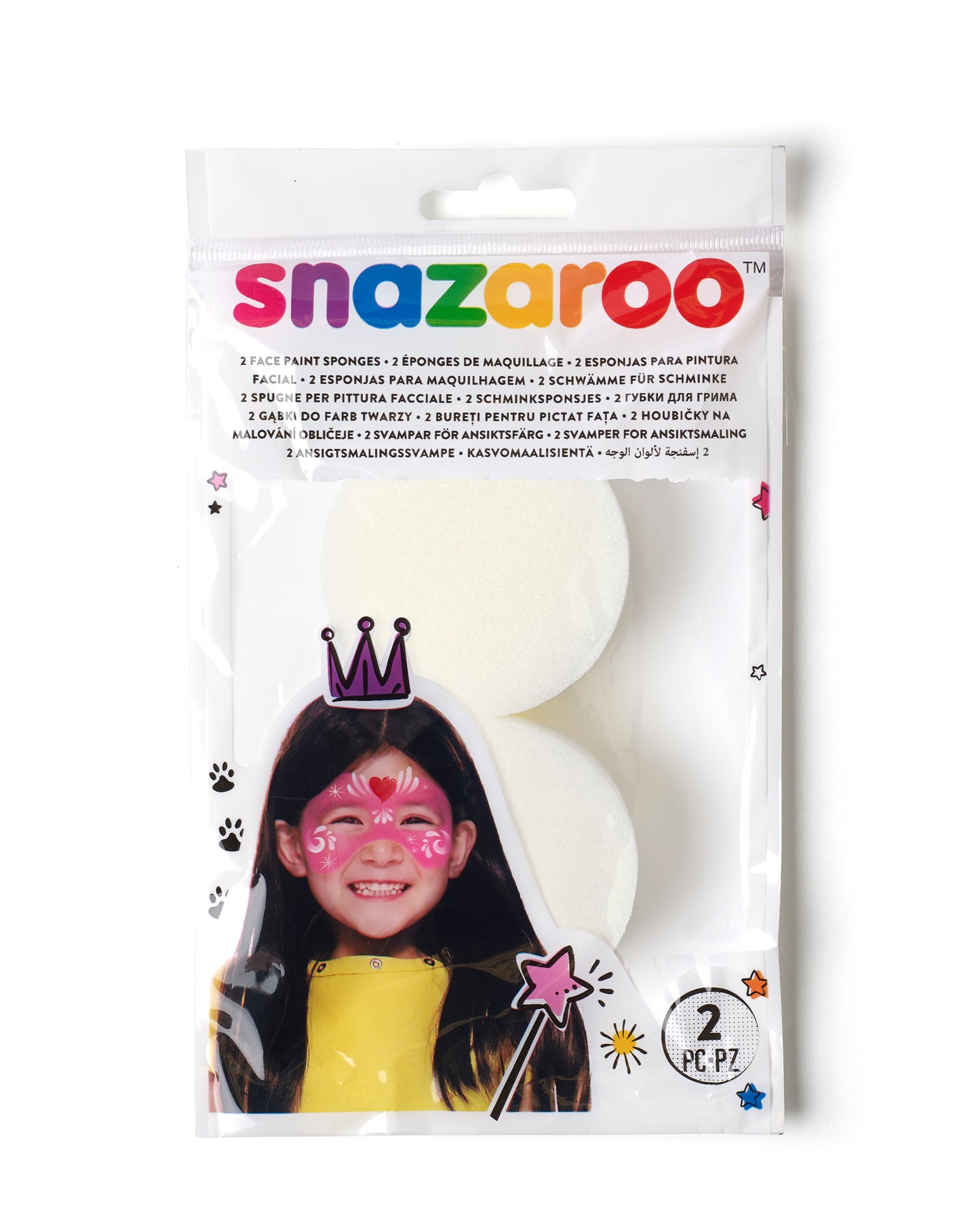 Špongie na maľovanie na tvár Snazaroo - okrúhle 2 ks