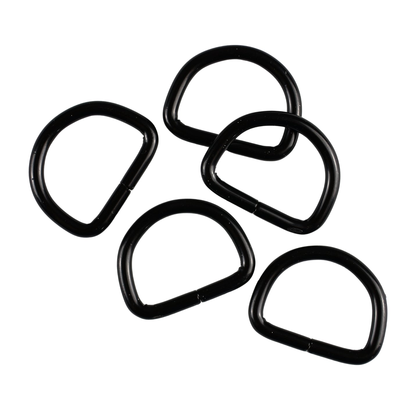 Kovový polokrúžok - 20/15/3 mm matná čierna 1 ks
