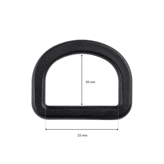 Plastikové polkruhové očko - 25/18 mm čierne 1 ks