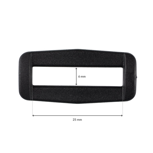 Plastiková pracka - 25/6 mm (a) čierna 1 ks.