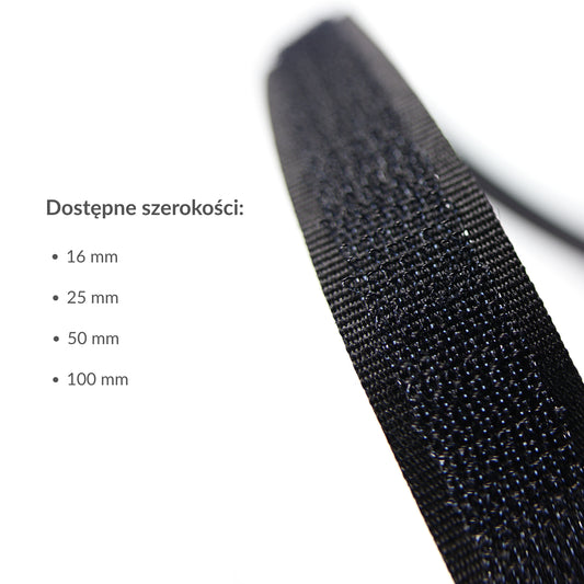 Páska na suchý zips - háčik 100 mm/1 m čierna