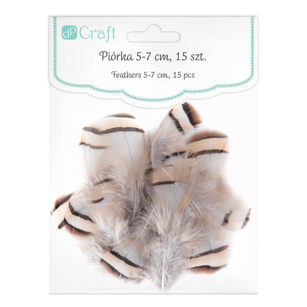 Bažantie perá DpCraft - 5-7 cm, 15 ks