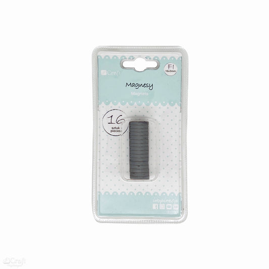 Magnety DpCraft - Priemer 16 mm x 3 mm, 16 ks