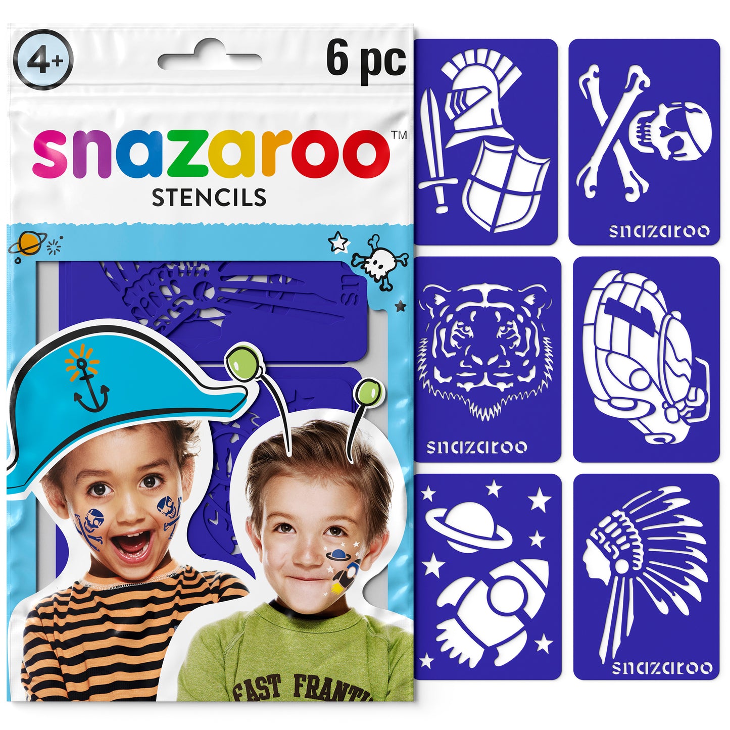 Šablóny na maľovanie na tvár Snazaroo - Chlapci 6 ks