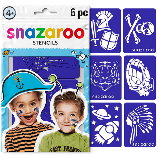 Šablóny na maľovanie na tvár Snazaroo - Chlapci 6 ks