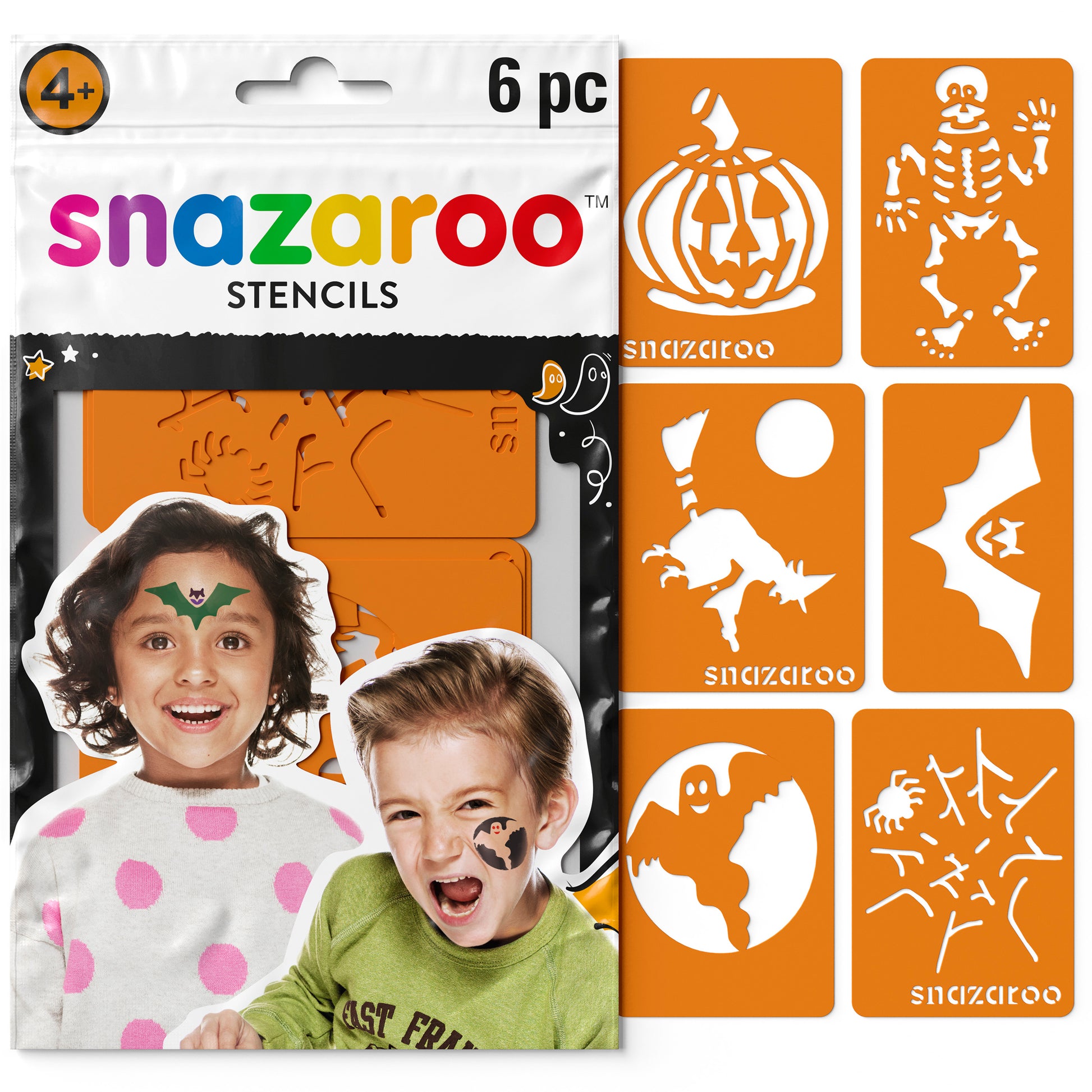 Šablóny na maľovanie na tvár Snazaroo - Halloween 6 ks