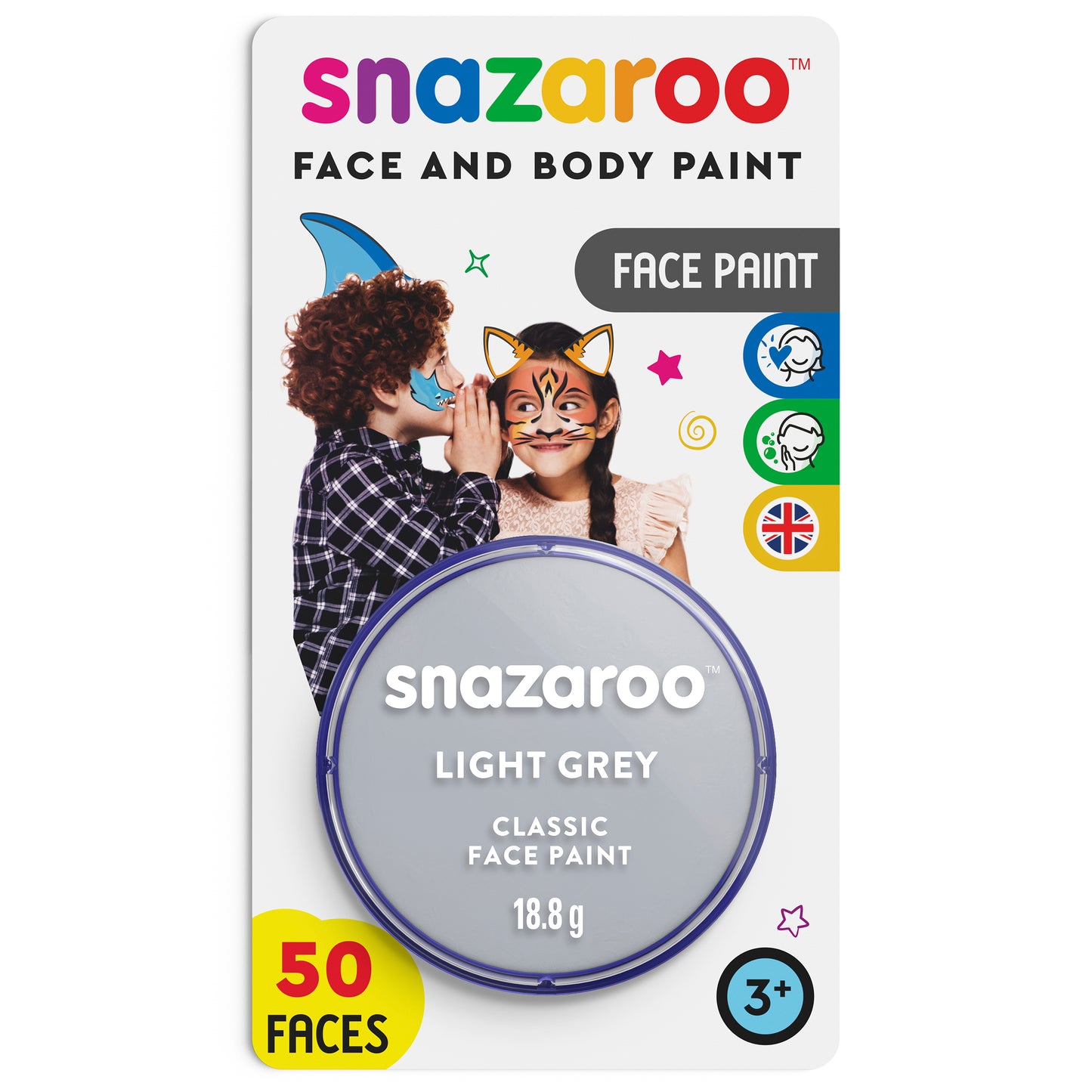 Farba na telo a tvár Snazaroo - Svetlosivá 18 ml