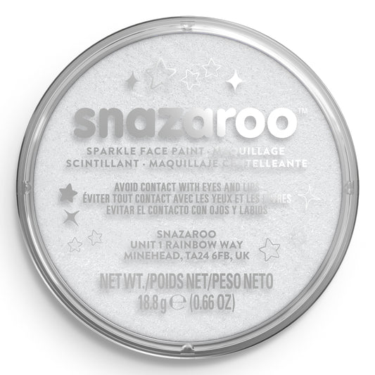 Lesklá farba na tvár a telo Snazaroo - Biela 18 ml