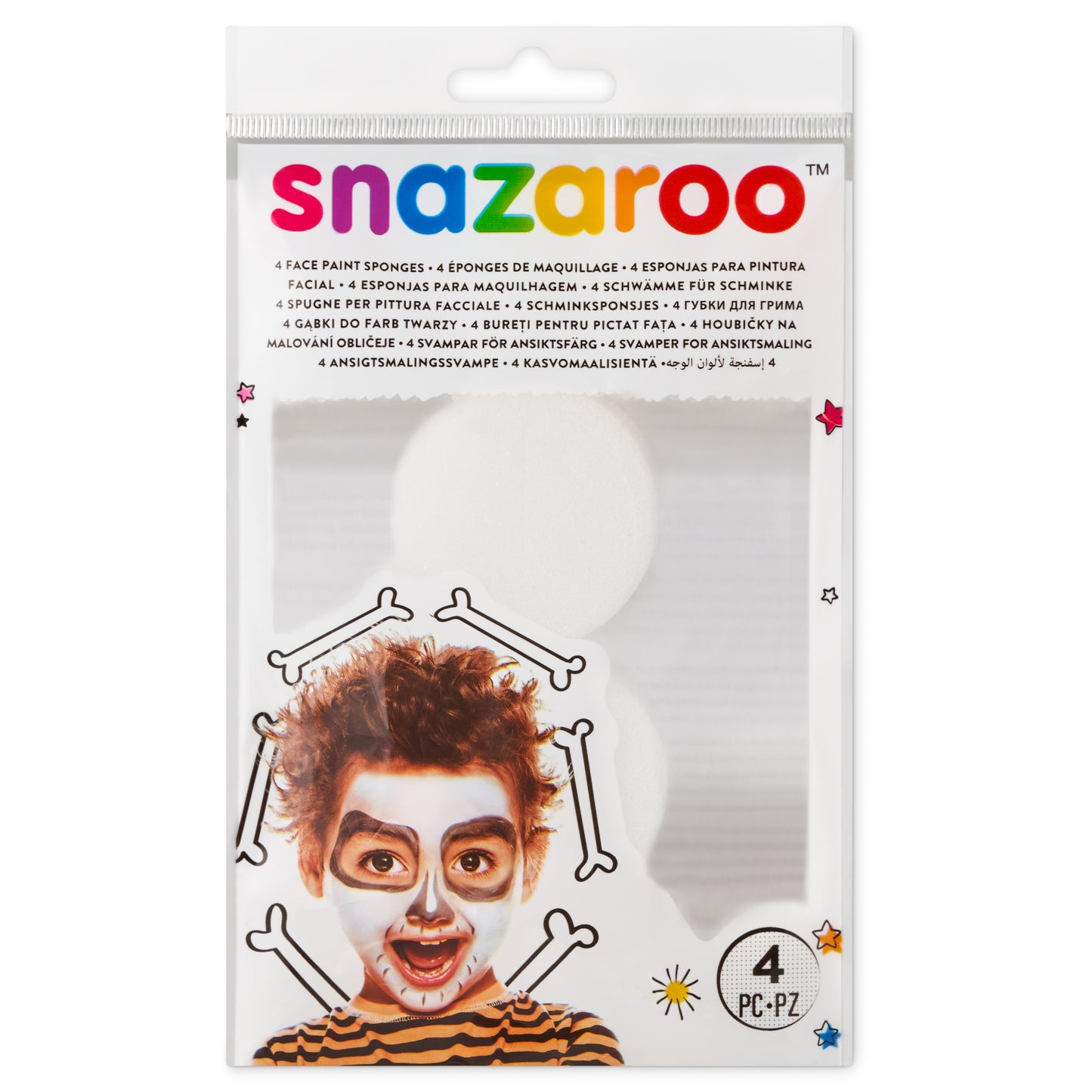 Špongie na maľovanie na tvár Snazaroo - polkruhové 4 ks