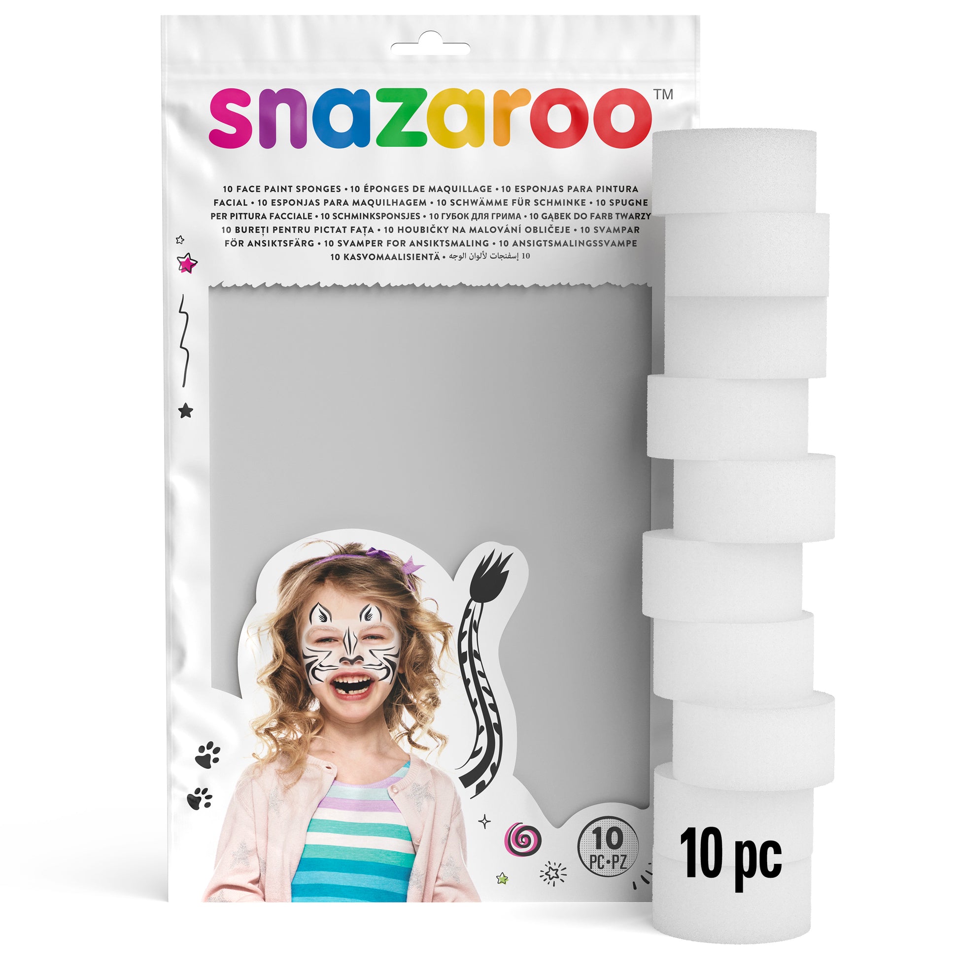Špongie na maľovanie na tvár Snazaroo - okrúhle 10 ks