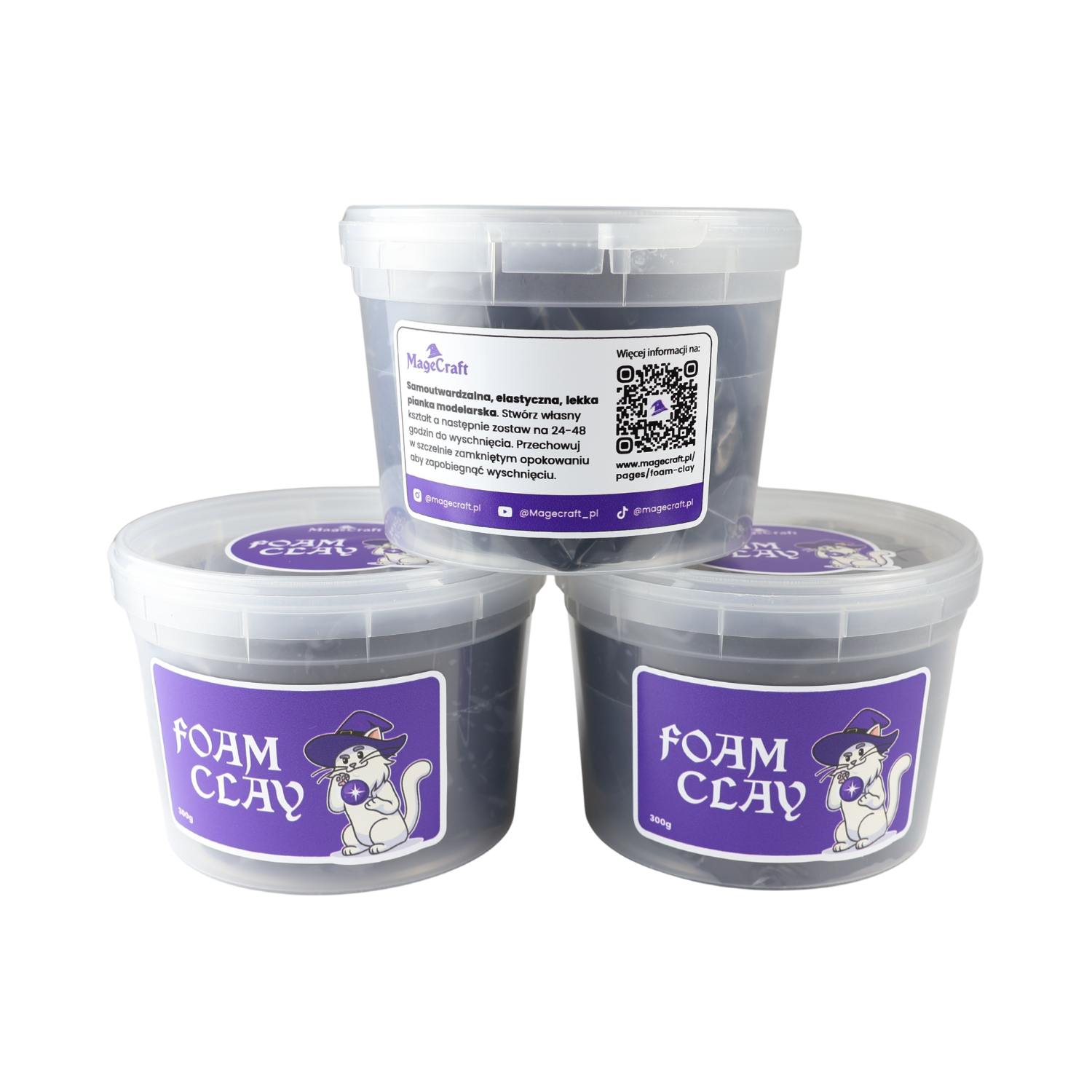 Foam Clay MageCraft - 300 g čierna