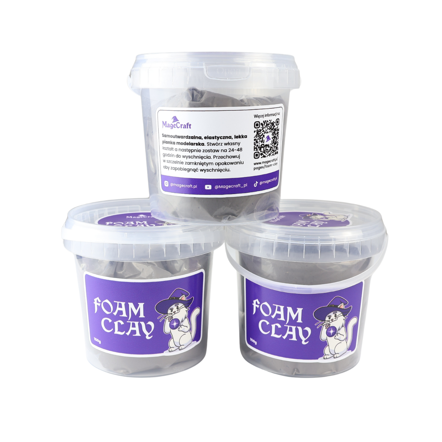 Foam Clay MageCraft - 150 g sivá