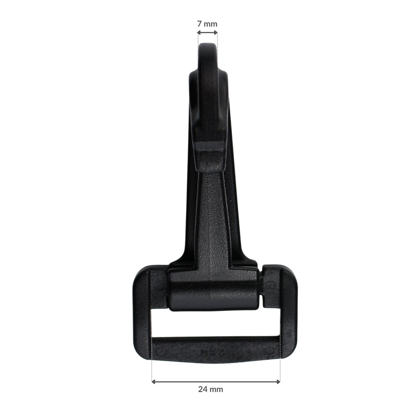 Plastiková karabína - 25 mm čierna 1 ks