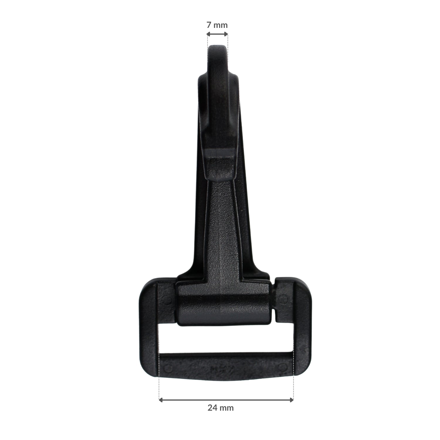 Plastiková karabína - 25 mm čierna 1 ks