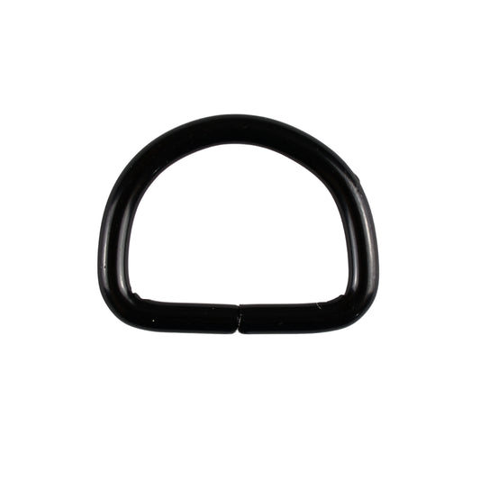 Kovový polokrúžok - 20/15/3 mm matná čierna 1 ks