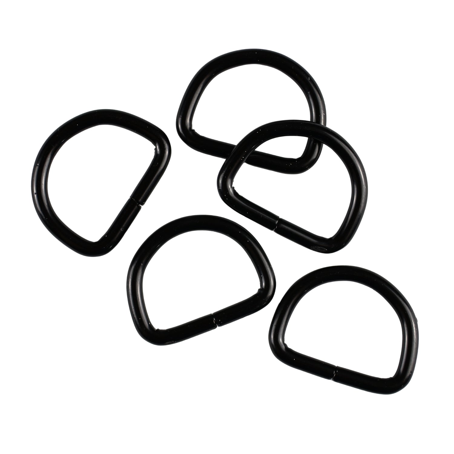 Kovový polokrúžok - 20/15/3 mm matná čierna 1 ks