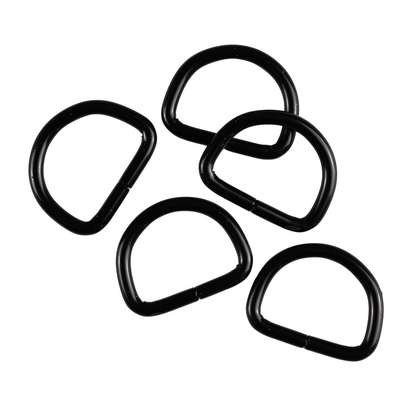 Kovový polokrúžok - 20/15/3 mm matná čierna 1 ks