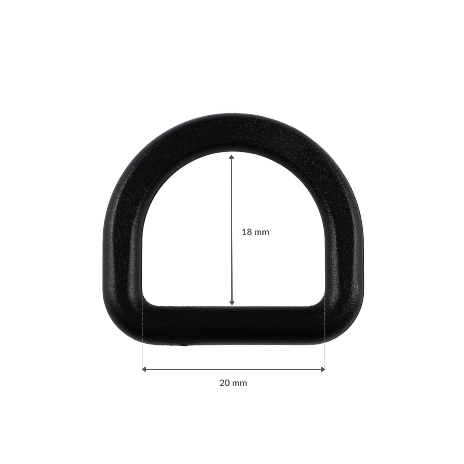 Plastikový polkruh - 20/18 mm čierny 1 ks