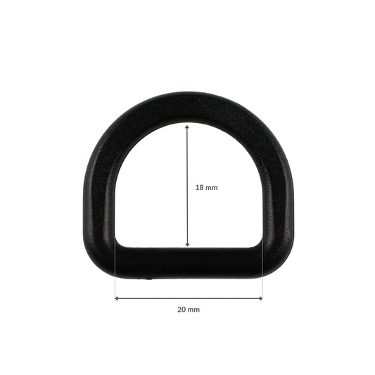 Plastikový polkruh - 20/18 mm čierny 1 ks