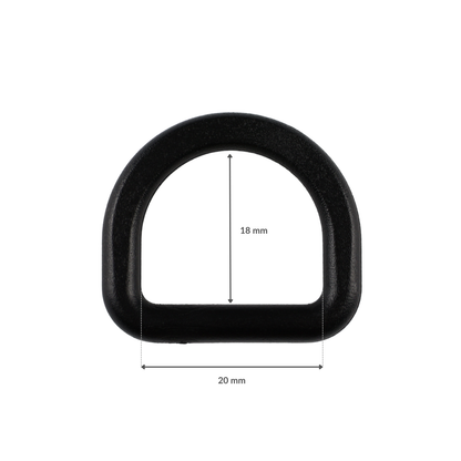 Plastikový polkruh - 20/18 mm čierny 1 ks