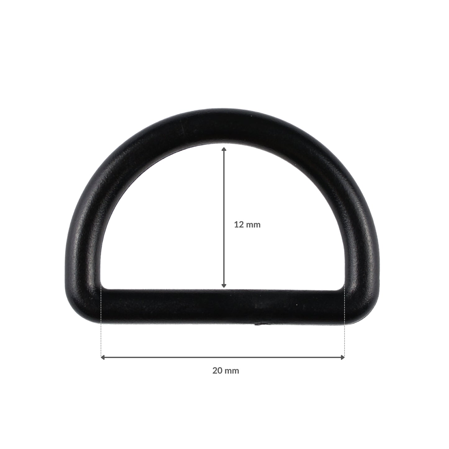 Plastikový polkruh - 20/12 mm čierny 1 ks