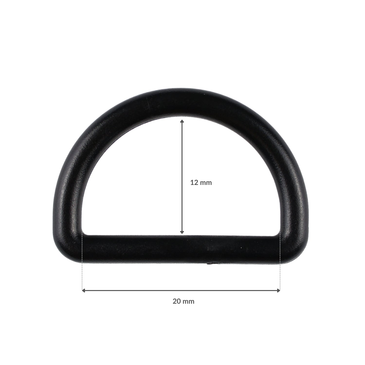 Plastikový polkruh - 20/12 mm čierny 1 ks