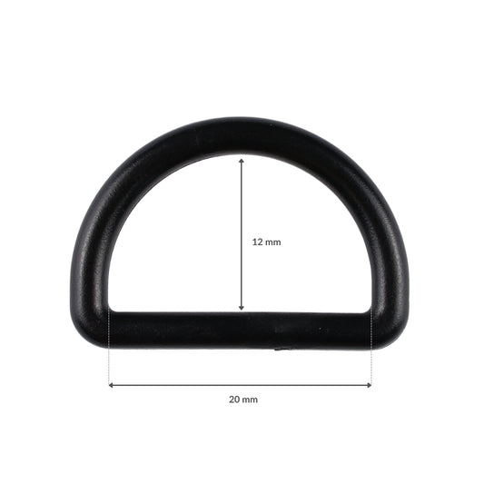 Plastikový polkruh - 20/12 mm čierny 1 ks