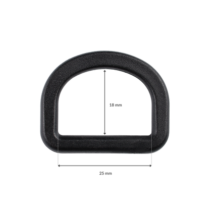 Plastikové polkruhové očko - 25/18 mm čierne 1 ks