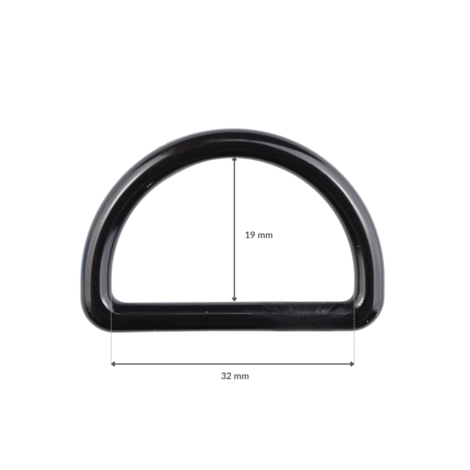 Plastikové polkruhy - 30/19 mm čierne 1 ks.