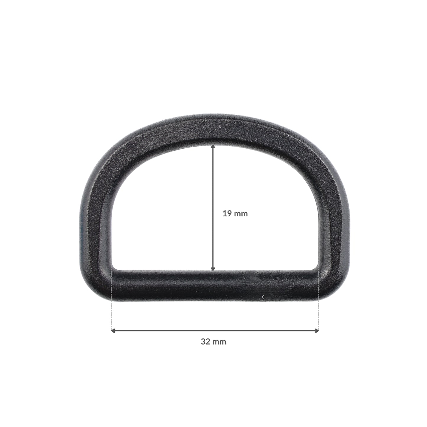 Plastikový polkruh - 32/19 mm čierny 1 ks