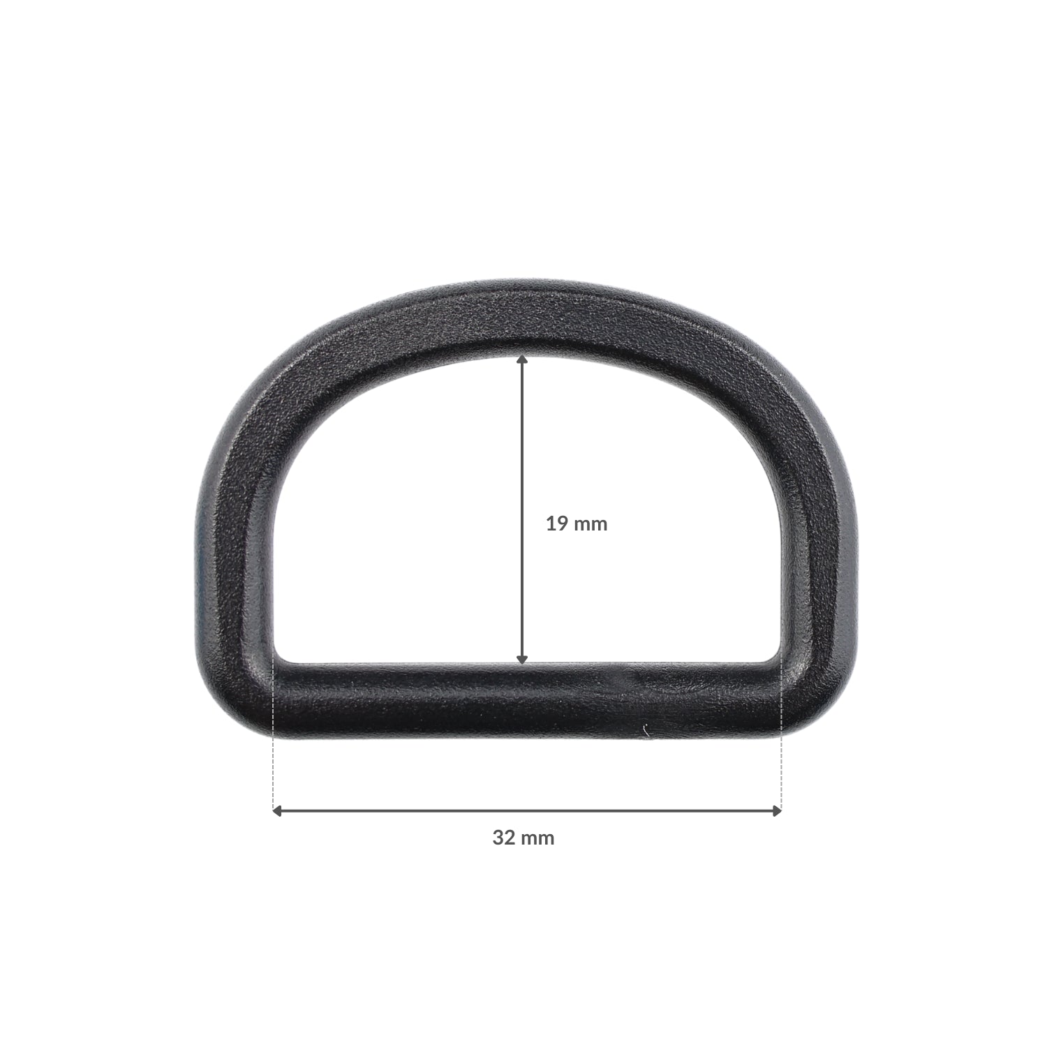 Plastikový polkruh - 32/19 mm čierny 1 ks