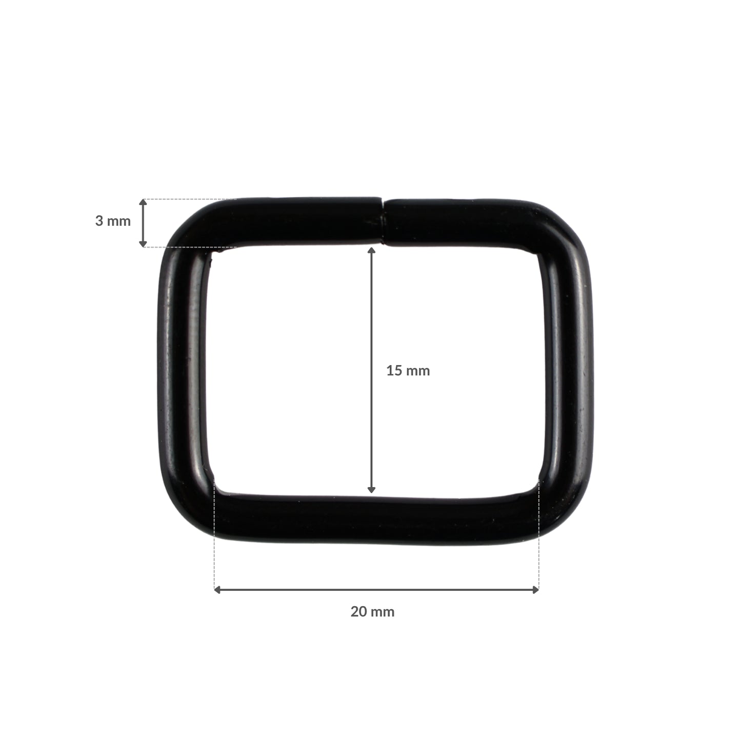 Kovový krúžok - 20/15/3 mm matná čierna 1 ks