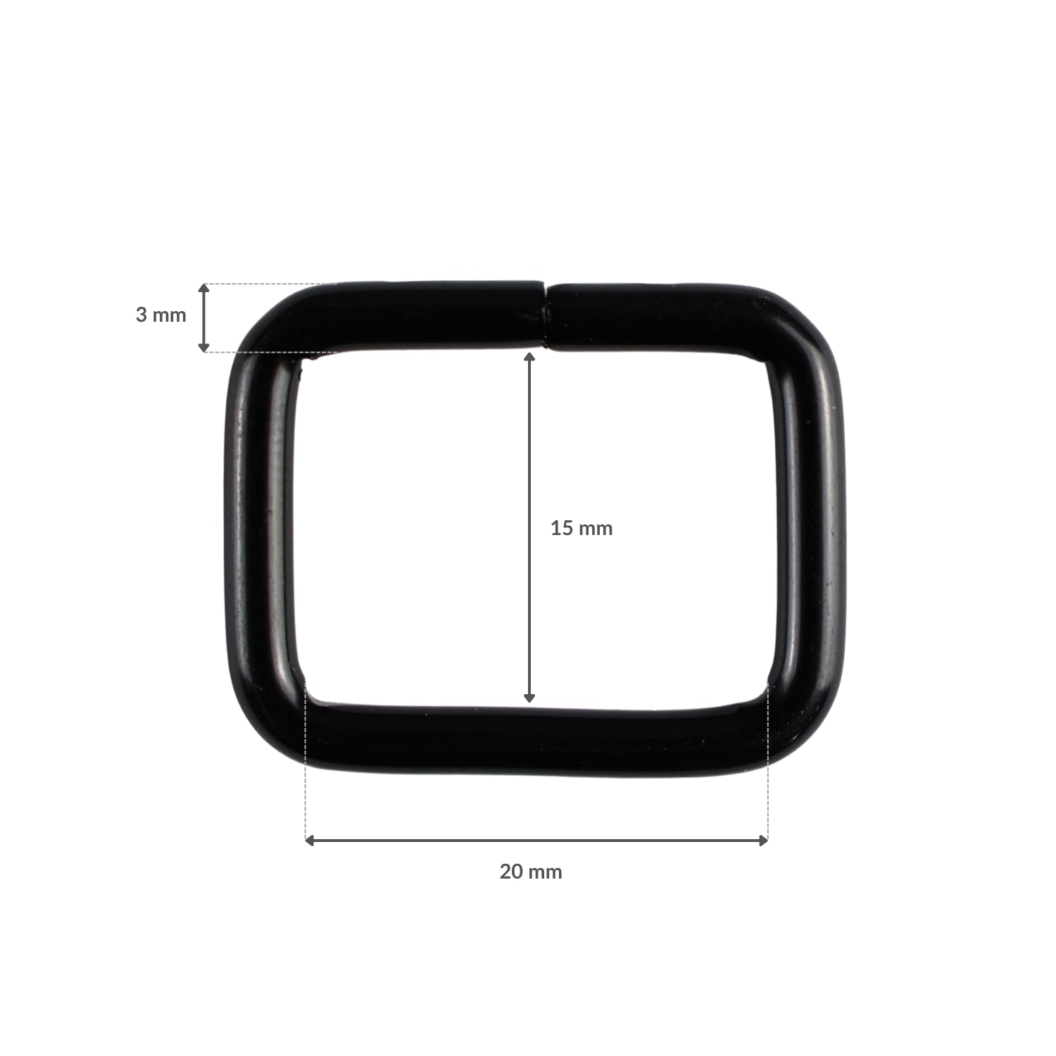 Kovový krúžok - 20/15/3 mm matná čierna 1 ks