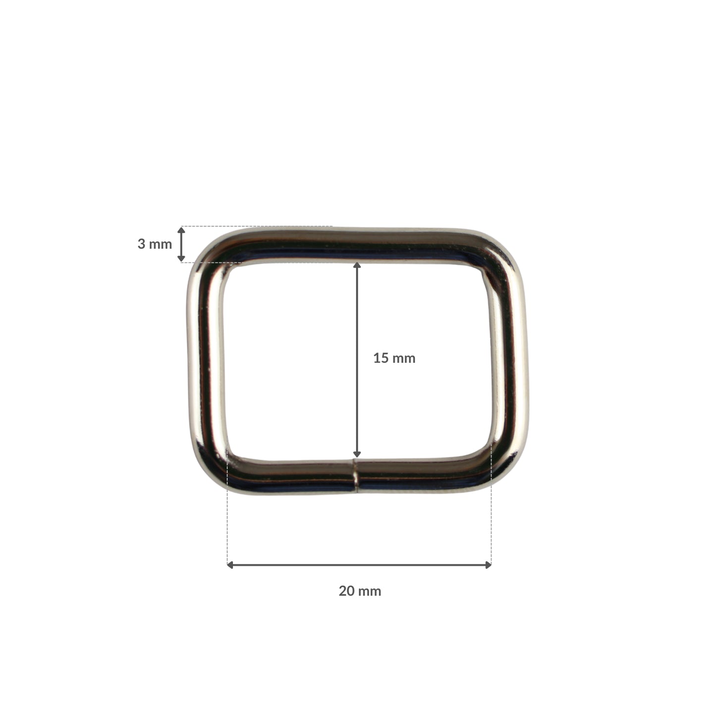Kovový polkrúžok - 20/15/3 mm nikel 1 ks