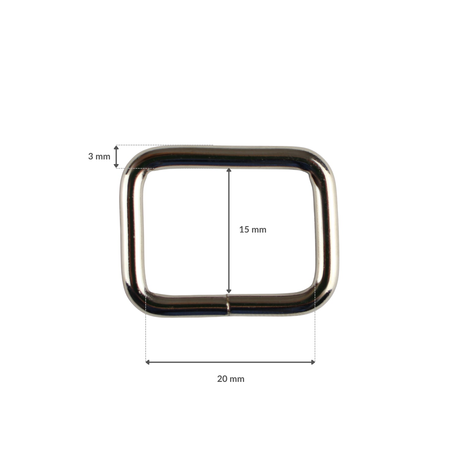 Kovový polkrúžok - 20/15/3 mm nikel 1 ks