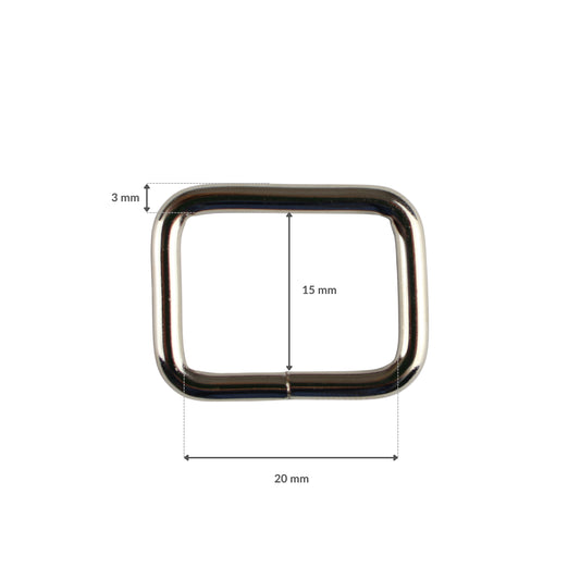 Kovový polkrúžok - 20/15/3 mm nikel 1 ks