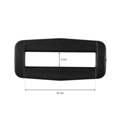 Plastiková pracka - 25/6 mm (a) čierna 1 ks.