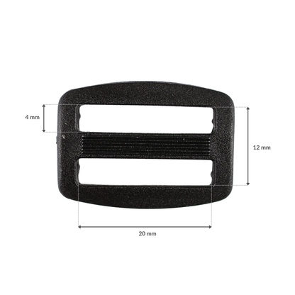 Plastikový regulátor - 20/12 mm čierny 1 ks
