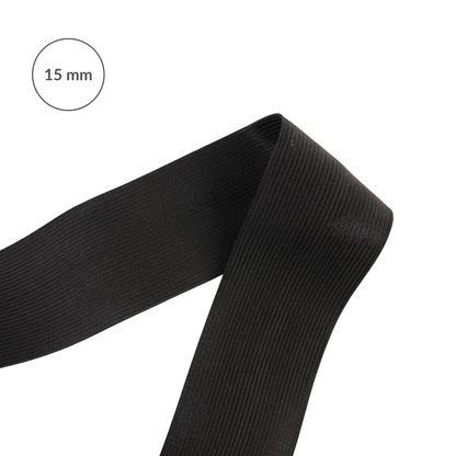 Elastická páska (guma) - 15 mm/5 m čierna