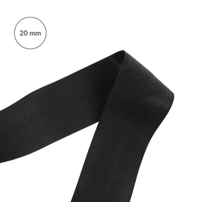 Elastická páska (guma) - 20 mm/1 m čierna