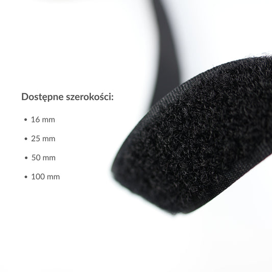 Páska so suchým zipsom - slučka 100 mm/1 m čierna