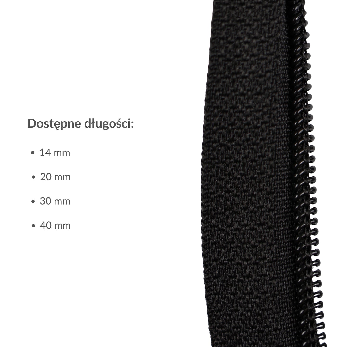 Špirálový zips #5 - nedeliteľný, auto lock, 40 cm