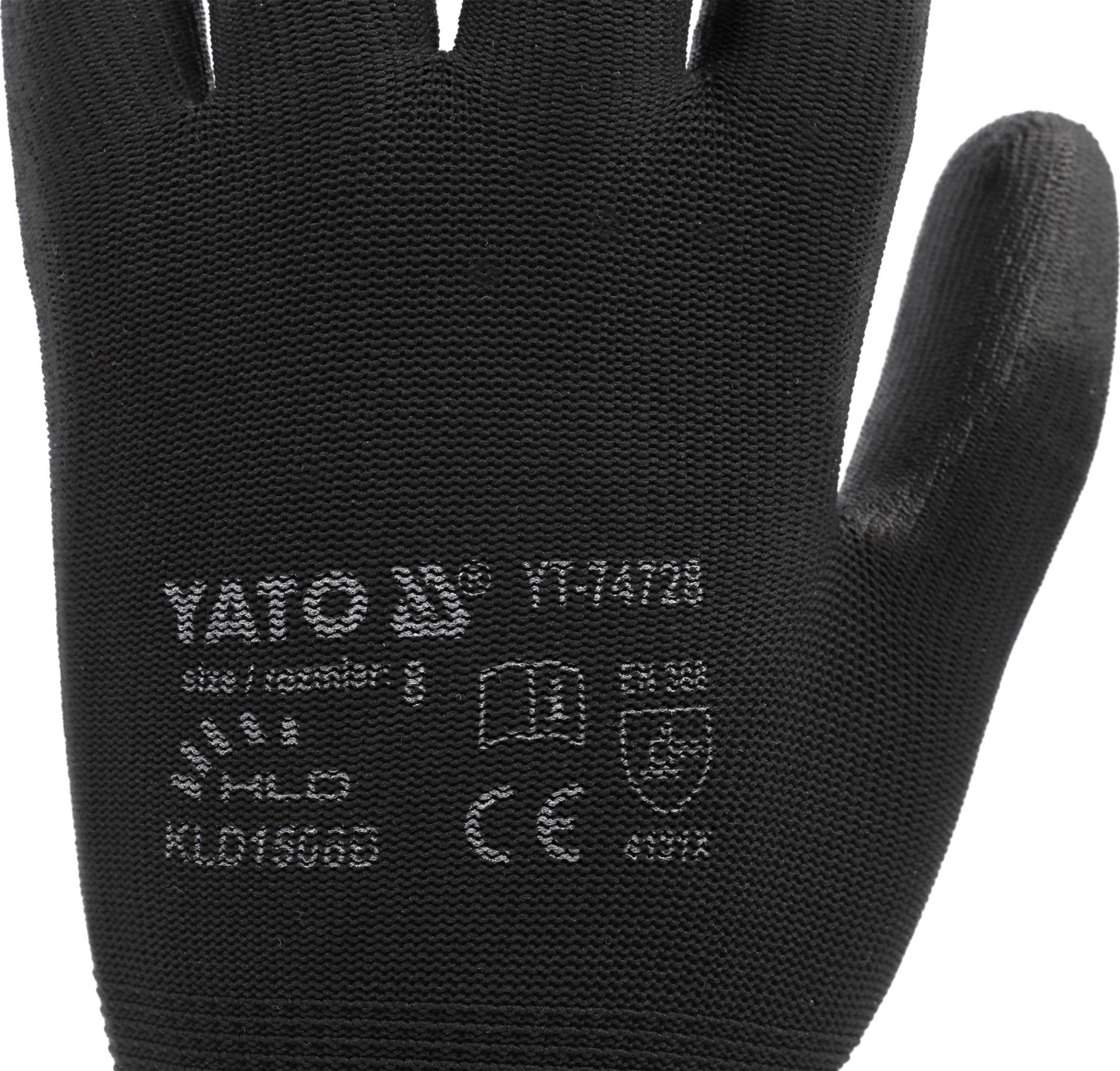 Pracovné rukavice nylon/PU Yato - čierne veľkosť 8