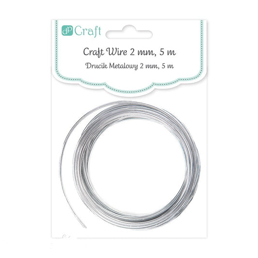 Kovový drôtik DpCraft - 2 mm/5 m strieborný