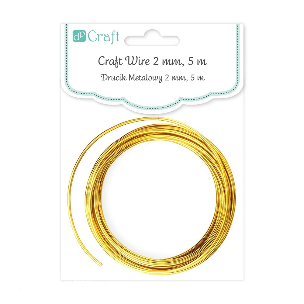 Kovový drôtik DpCraft - 2 mm/5 m zlatý