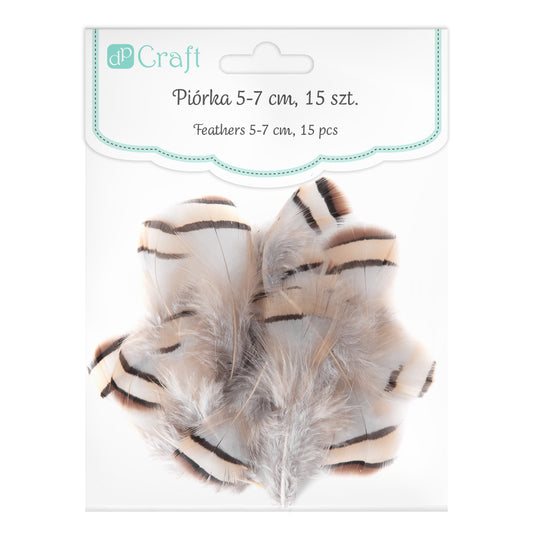 Bažantie perá DpCraft - 5-7 cm, 15 ks