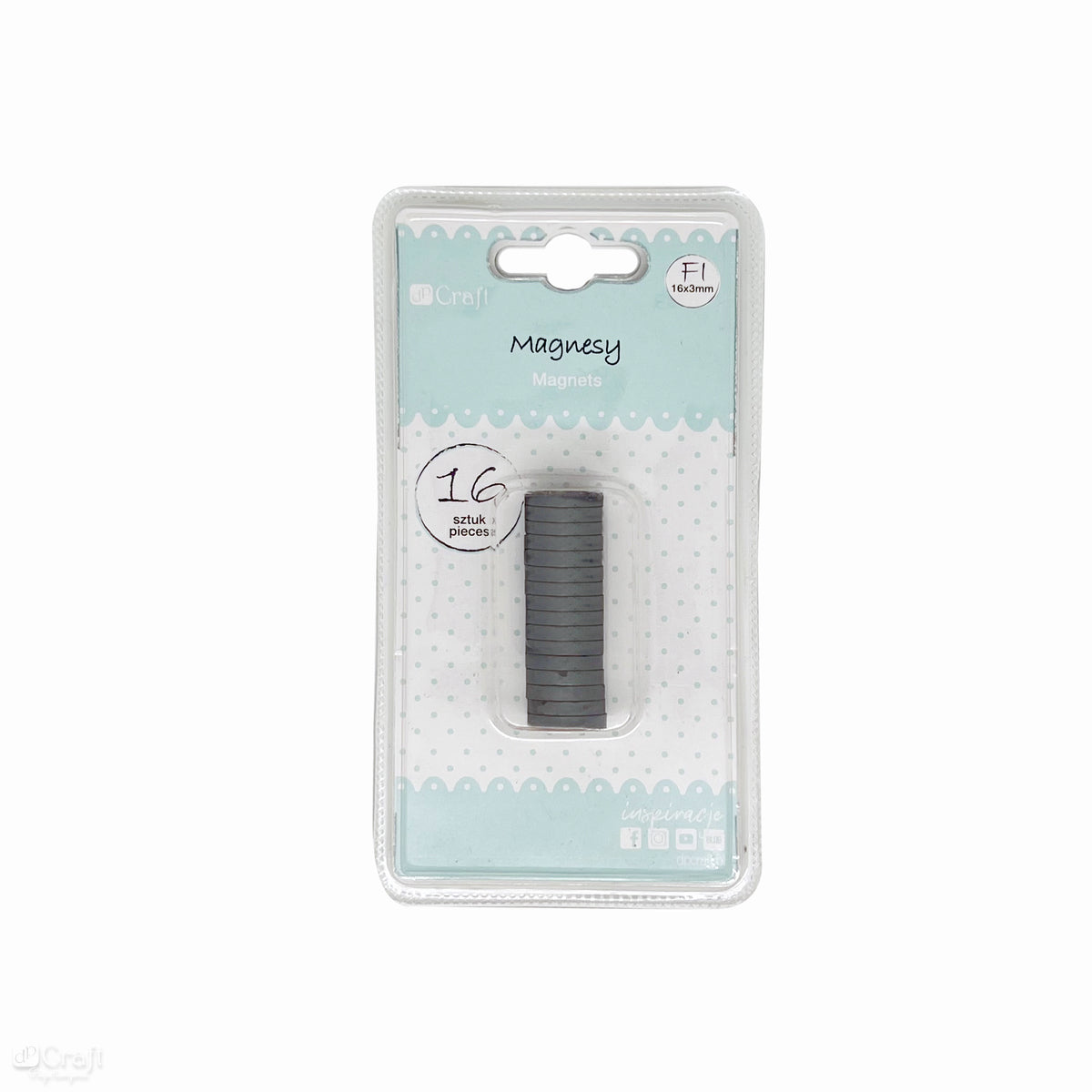 Magnety DpCraft - Priemer 16 mm x 3 mm, 16 ks