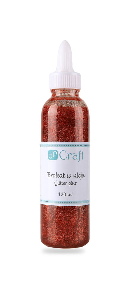 Trblietky v lepidle DpCraft - 120 ml červené