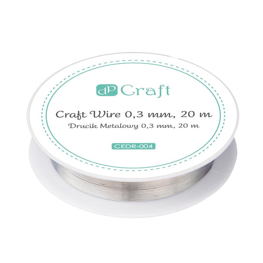 Kovový drôtik DpCraft - 0,3 mm/20 m strieborný